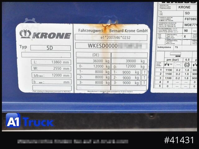 Box-semitrailer KRONE SDK 27, Koffer, Doppelstock, 386.424km