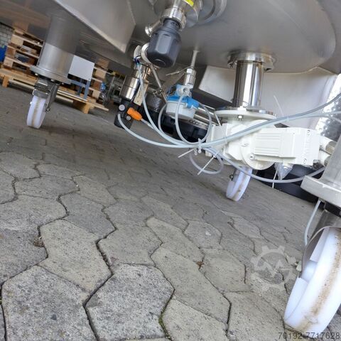 1000 liter verwarmbaar/koelbaar farmaceutisch drukvat van V4A met magnetisch roerwerk  