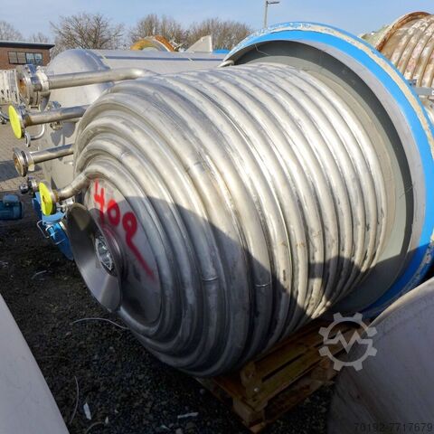 2420 liter verwarmbare/koelbare reactor van V4A met balkroerder  