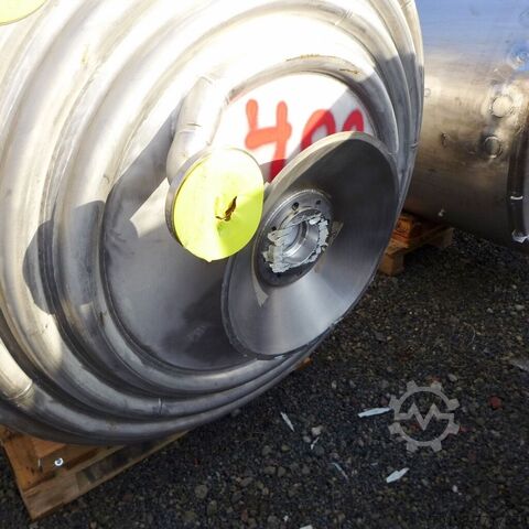 2420 liter verwarmbare/koelbare reactor van V4A met balkroerder  