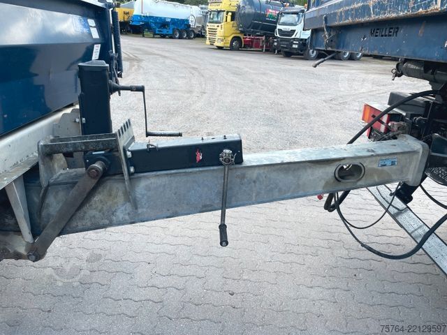 Tresidet tipvognstrailer MÜLLER-MITTELTAL 3-Seitenstahlkipper / Rampen / breite Reifen!