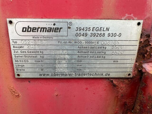 Remorca platformei Obermaier OS2-B180L BALLAST / 18.000KG / DISCBRAKES / NL-...