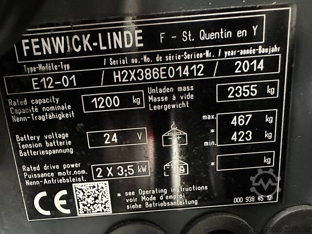 Heftruck Linde E12-01 / SIDE SHIFT / DUPLEX