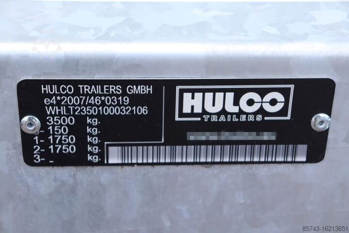 Hulco Terrax-2 3500kg 2 Axel Trailer, 2.770 kg Capacity, Hulco Terrax-2 3500kg 2 Axel Trailer, 2.770 kg Capacity,