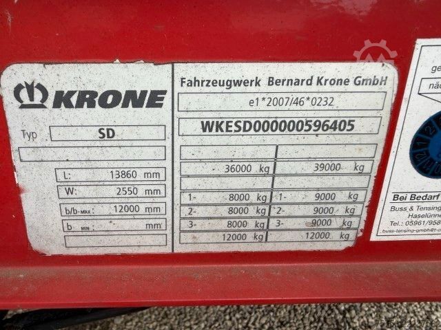 Otvorena poluprikolica sa ceradom KRONE SD Schiebeverdeck, BPW, Edscha, Portaltüren