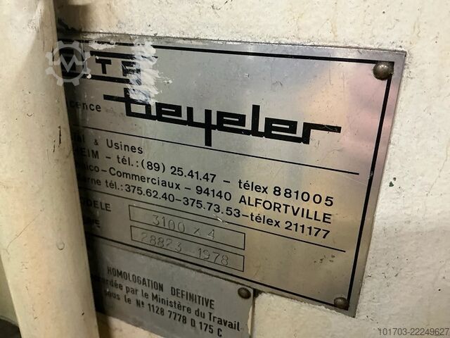 Hidraulikus nyírógép SAGITA BEYELER 3000 x 4