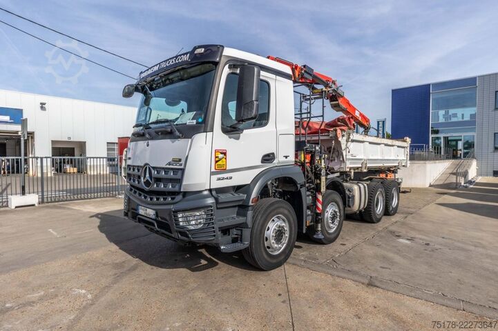 Kipper mit Kran MERCEDES ACROCS 3243 BB+BIBENNE+ BAE HYDR+FASSI 16T/m+2EXT