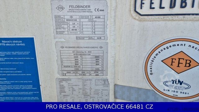 Semirremolque silo FELDBINDER EUT 40.3 SILOCISTERNA - 2 KAMMERN - 40 m3