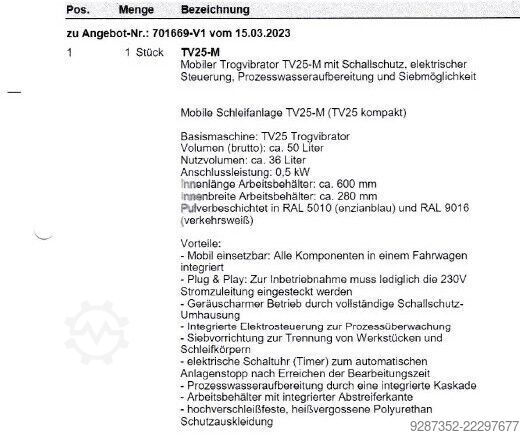 Trilafwerkingsmachine - Trogvibrator Eurotec TV25-M ACD5