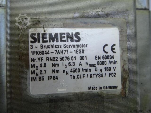 Ball screw spindle with servomotor, positioning spindle, positioning with ball screw spindle SIEMENS 1FK6044-7AH71-1EG0 oder 1FK7044-7AH71-1EG0