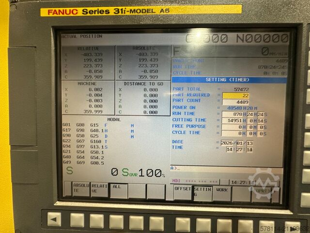  Fanuc Alpha T21iE 5 Axis