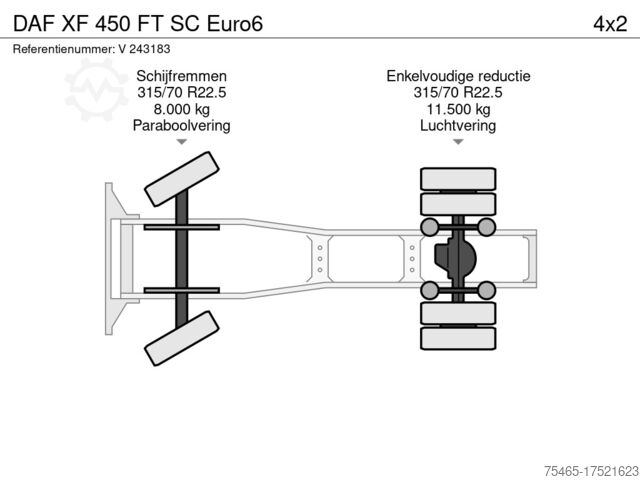 Standaard-SZM DAF XF 450 FT SC Euro6