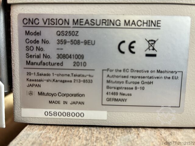 3D-coördinatenmeetmachine Mitutoyo QS250Z
