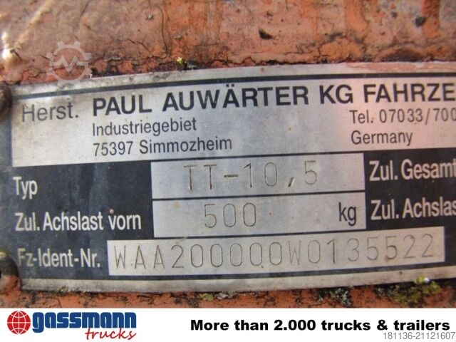 Tieflader Anhänger Auwärter Tandemtieflader TT 10,5