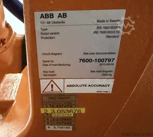 Robot industrial ABB M2004 IRB7600-500/2.55