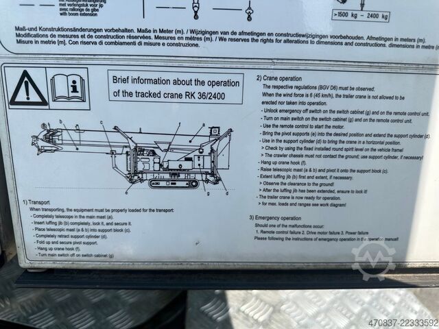 Grue montée sur camion Böcker RK 36-2400 / Raupenkran / UVV NEU