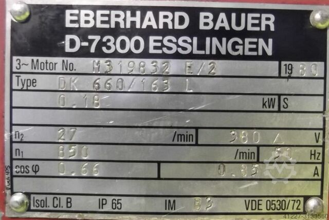 Tandwielmotor 0,18 kW 27 tpm Bauer DK660/163L