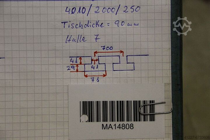 Klemplaat met T-gleuf unbekannt 4000/2000/H255 mm