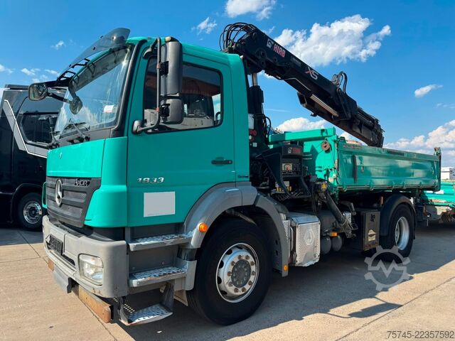 Driezijdige kipper MERCEDES-BENZ AXOR 1833*HIAB KRAN 12 M*MEILLER* MIT ANHÄNGER *