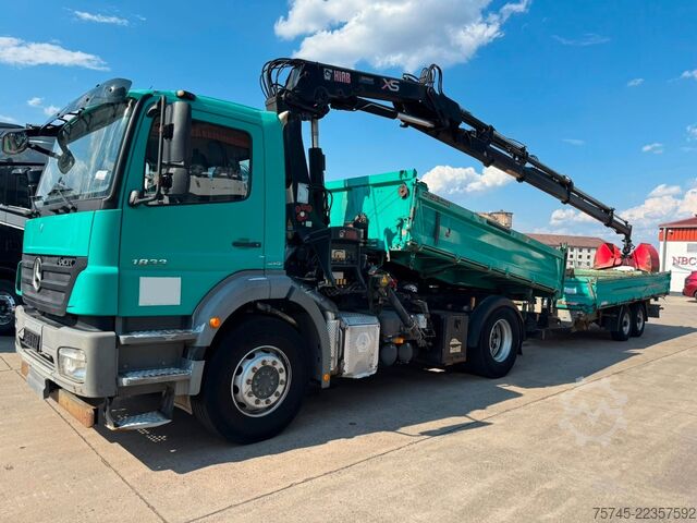Driezijdige kipper MERCEDES-BENZ AXOR 1833*HIAB KRAN 12 M*MEILLER* MIT ANHÄNGER *