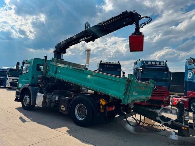 Driezijdige kipper MERCEDES-BENZ AXOR 1833*HIAB KRAN 12 M*MEILLER* MIT ANHÄNGER *