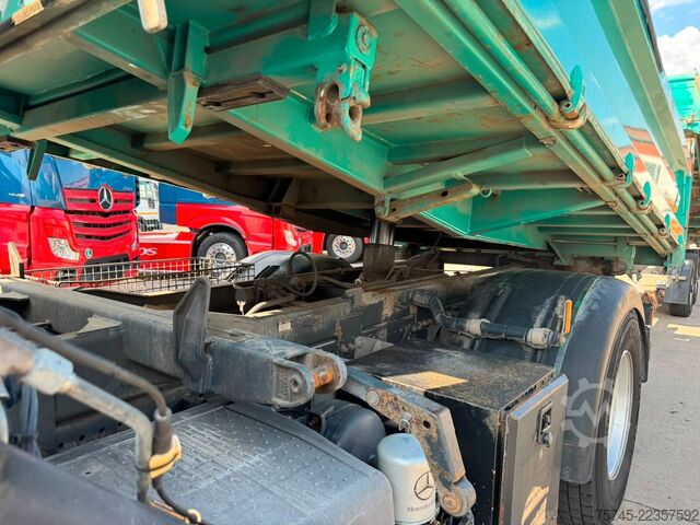 Driezijdige kipper MERCEDES-BENZ AXOR 1833*HIAB KRAN 12 M*MEILLER* MIT ANHÄNGER *