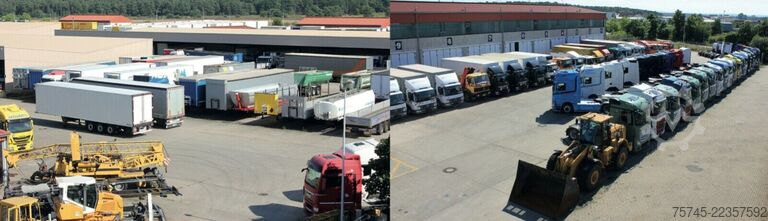 Driezijdige kipper MERCEDES-BENZ AXOR 1833*HIAB KRAN 12 M*MEILLER* MIT ANHÄNGER *