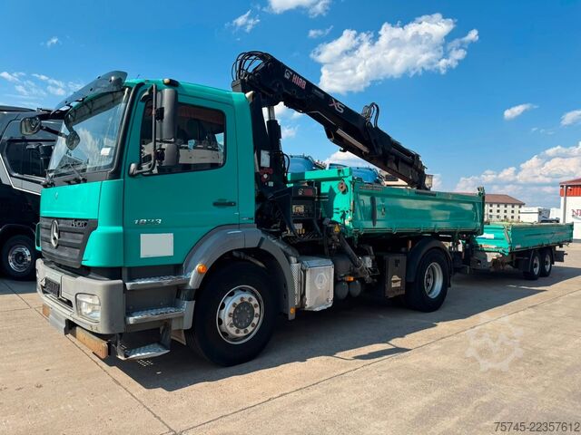 Driezijdige kipper MERCEDES-BENZ AXOR 1833*DREISETENKIPPER*HIAB KRAN 12 M*MEILLER