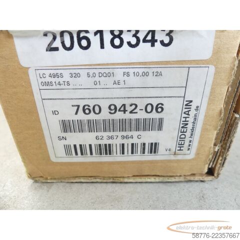 Componente Heidenhain LC 495S 320 ID: 760942-06 SN:62367964C + ID 802 072-02 --