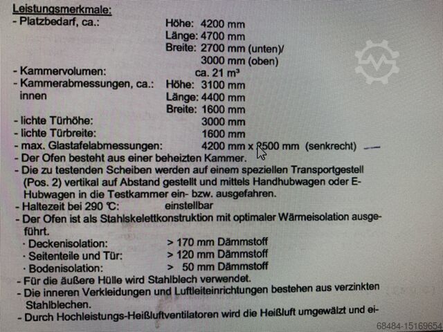 Four de trempe du verre TMB Heat Soak Test furnace