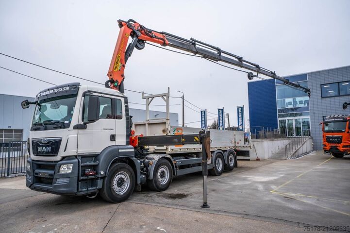 Open body MAN TGS 35.360 BL-8X2-6+PALFINGER 27 T/m + 8EXT
