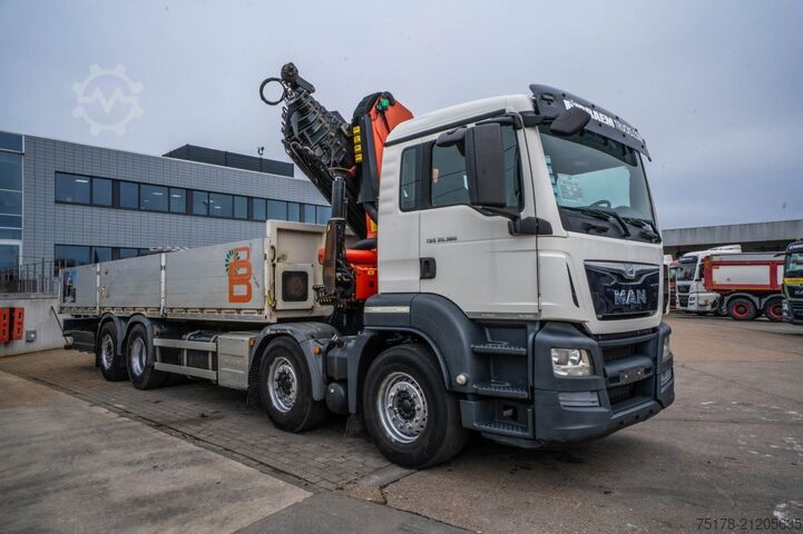 Open body MAN TGS 35.360 BL-8X2-6+PALFINGER 27 T/m + 8EXT