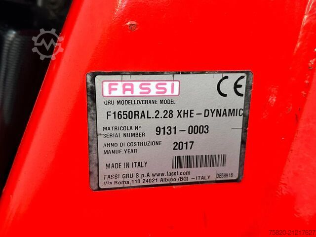 Ciężarówka z dźwigiem Volvo FH 540 10X4 + FASSI F1650RAL.2.28 + JIB L616L K...
