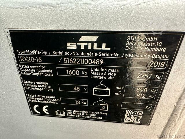 VS-22851 Electric triplex mast forklift Still RX20-16P STILL RX20-16P