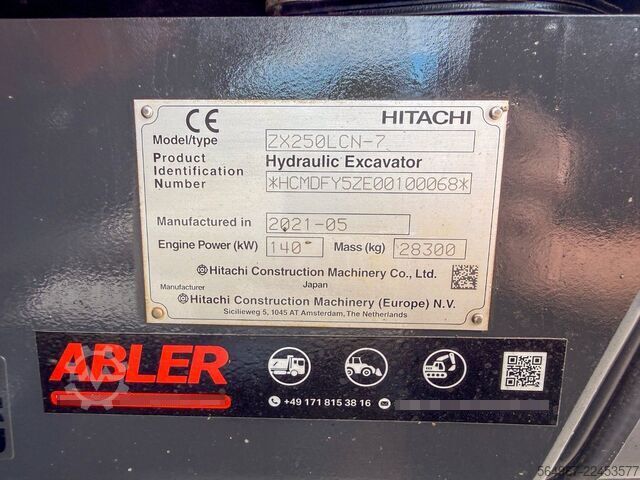 Escavatore cingolato HITACHI ZX250 LCN-7 OQ80SW vollhydr. ZSA