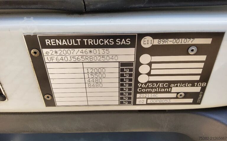 Kufr Renault D 220 P4x2 MED 12 TON - EURO 6 - 39-BZG-4