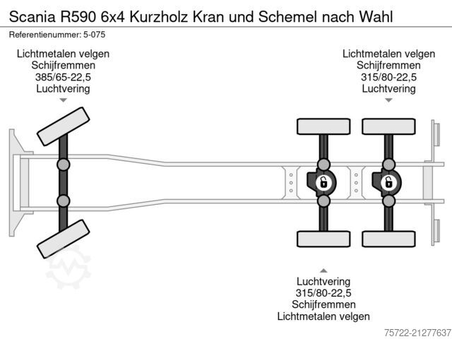 Tømmertransportør Scania R590 6x4 Kurzholz Kran und Schemel nach Wahl