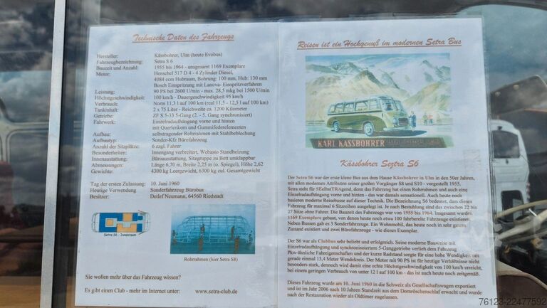 Caravan/camper Setra Kässbohrer S 6 Bürobus Wohnmobil