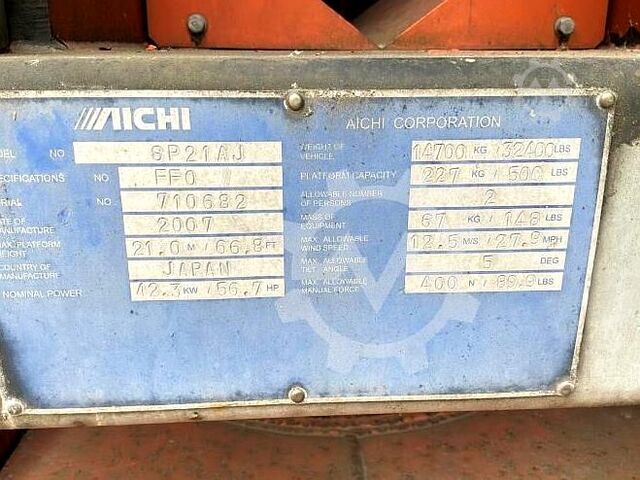 Plataforma elevatória Aichi SP21AJ