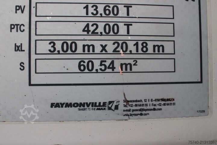 Semi low loader Faymonville extentadable 20m disconnectable front + 42000kg...