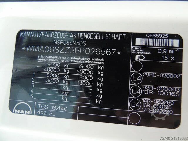 Φορτηγό γερανού MAN TGS 18.440 + ATLAS 165 + EURO 5 + TRAILER 3 AXL...