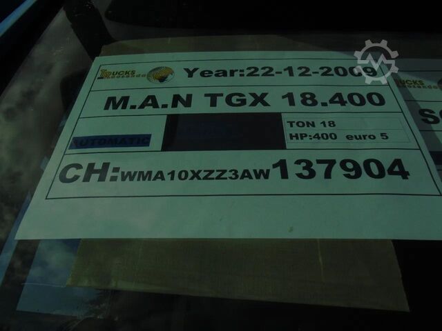 Maleta MAN TGA 18.400 + combi + lift + euro 5 + 2.70