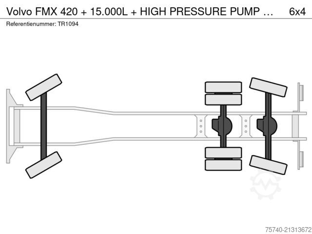 Kolkenzuiger Volvo FMX 420 + 15.000L +  HIGH PRESSURE PUMP + URACA...