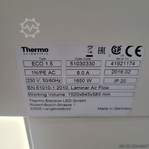 Thermo Scientific Heraguard ECO 1.5 Laminaire Stroom Werkbank Thermo Fisher Scientific ECO 1.5