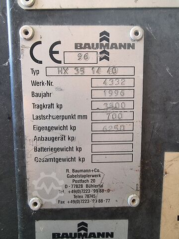Empilhadeira lateral Baumann HX 35/14/40