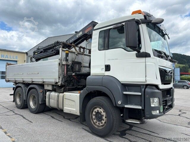 Camion-benne tricar MAN TGS 33.480 Kipper+HIAB 192-5