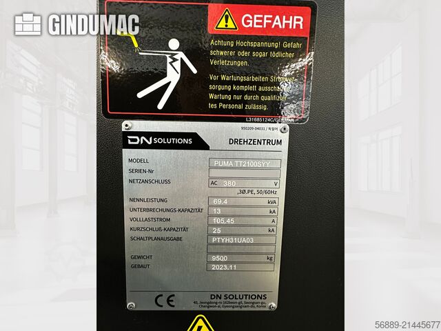 DN SOLUTIONS PUMA TT2100SYY DN SOLUTIONS PUMA TT2100SYY