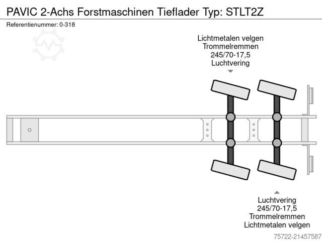 Nízký nakladač PAVIC 2-Achs Forstmaschinen Tieflader Typ: STLT2Z