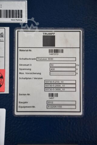 Lézervágó gép TRUMPF TruLaser 3030