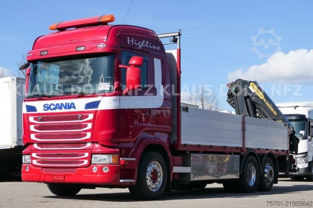Φορτηγό με επίπεδη καρότσα SCANIA R 490 Pritsche Kran Palfinger Retarder Euro 6